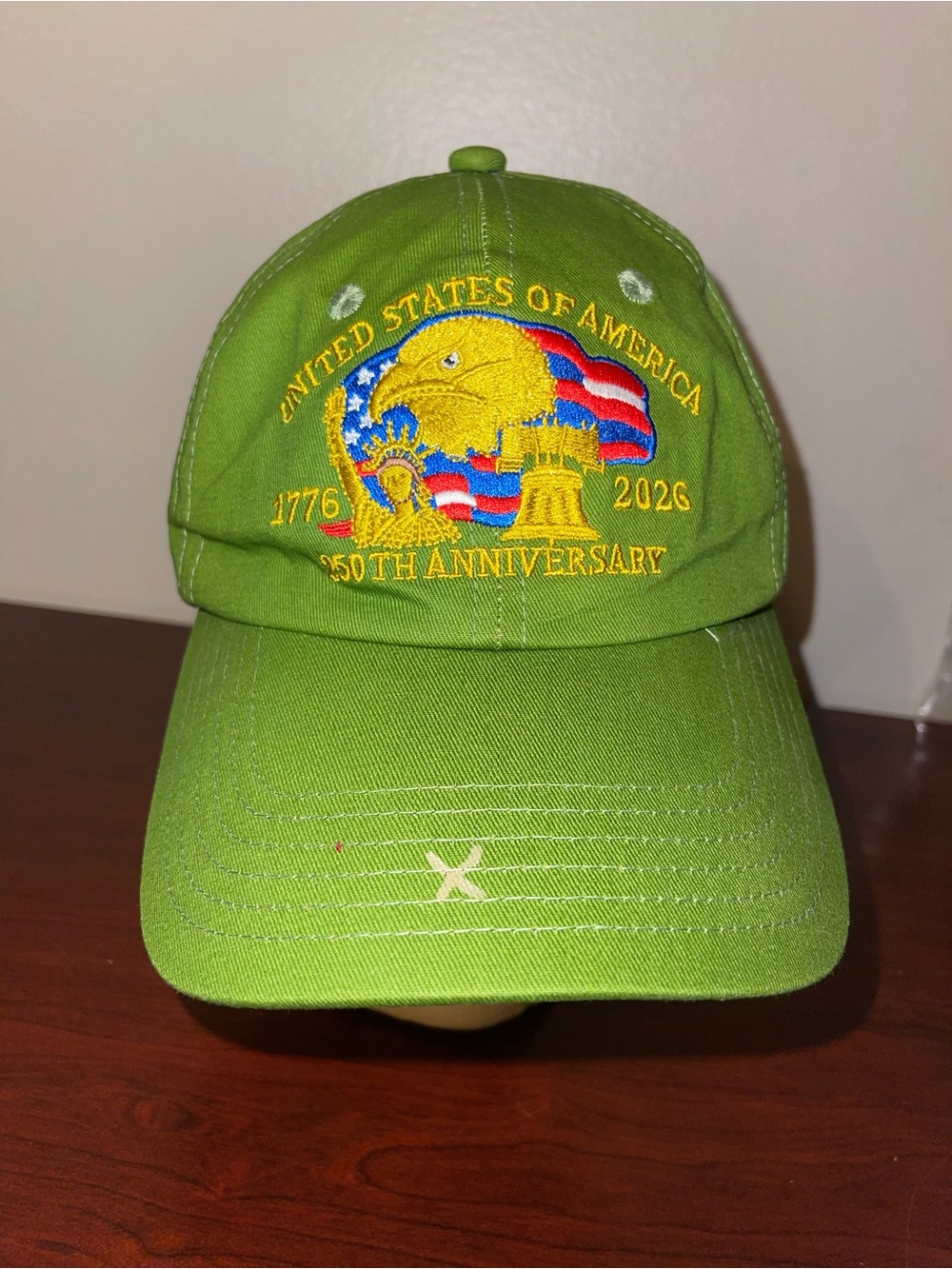 United States 250th Anniversary Green Embroidered Cap